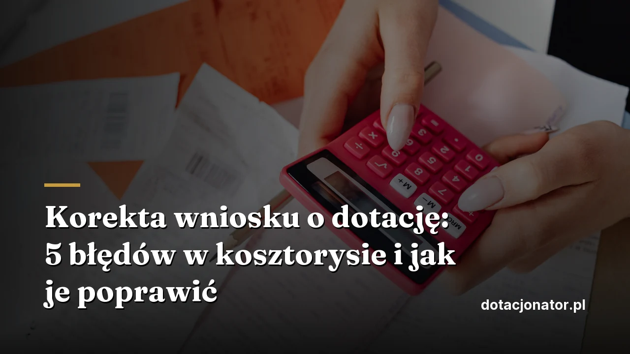 Korekta wniosku o dotację: 5 błędów w kosztorysie i jak je poprawić