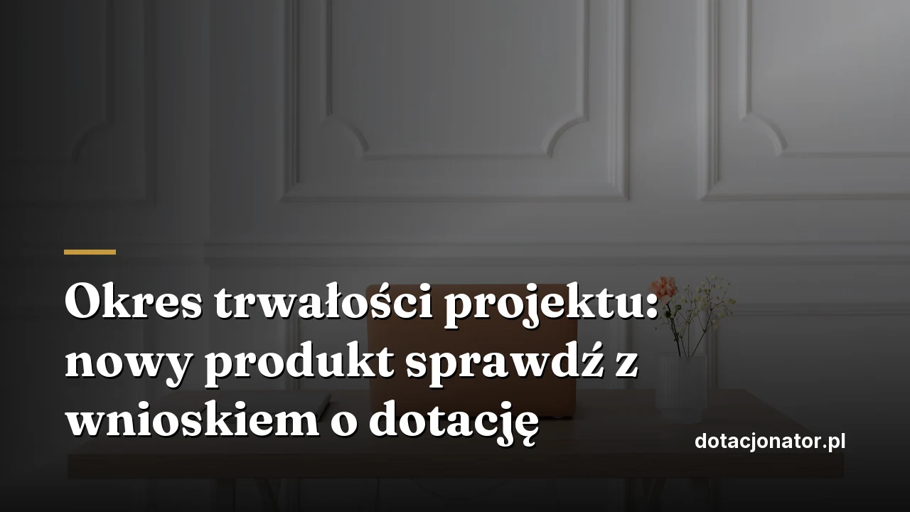 Okres trwałości projektu: nowy produkt sprawdź z wnioskiem o dotację