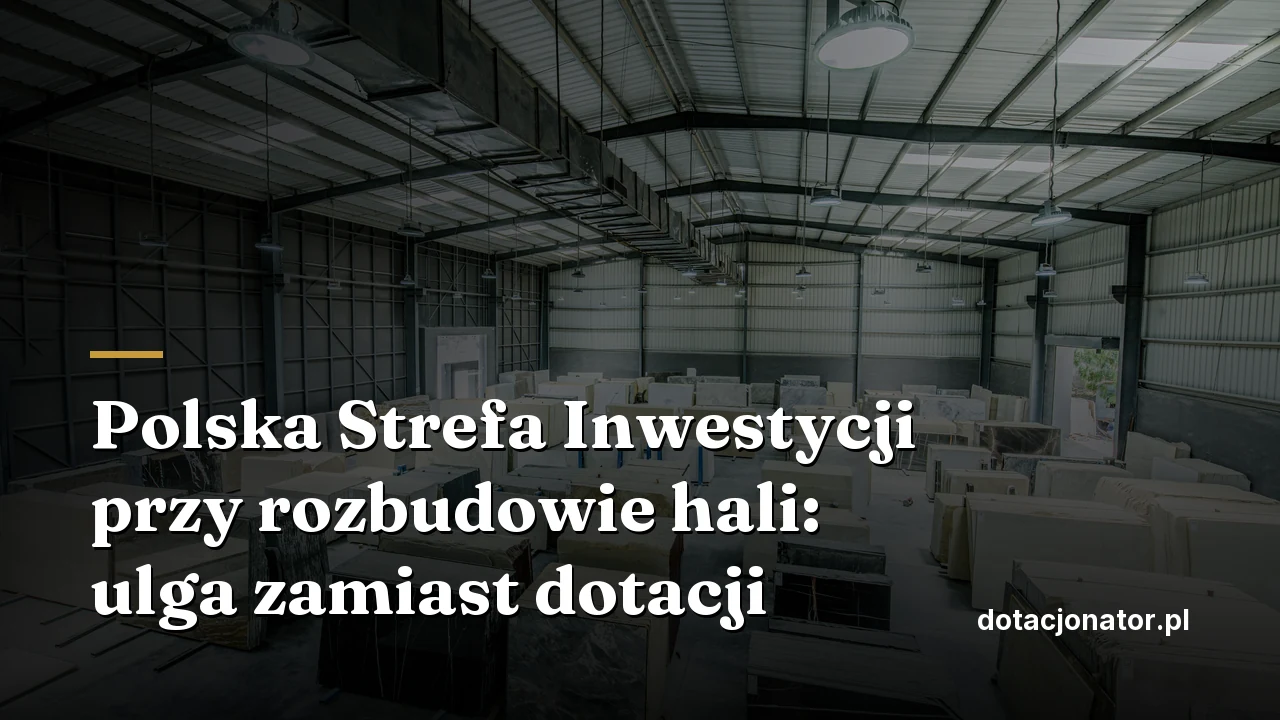 Polska Strefa Inwestycji przy rozbudowie hali: ulga zamiast dotacji